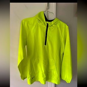 Youth Large Neon Under Armour pullover 1/4 zip hoodie